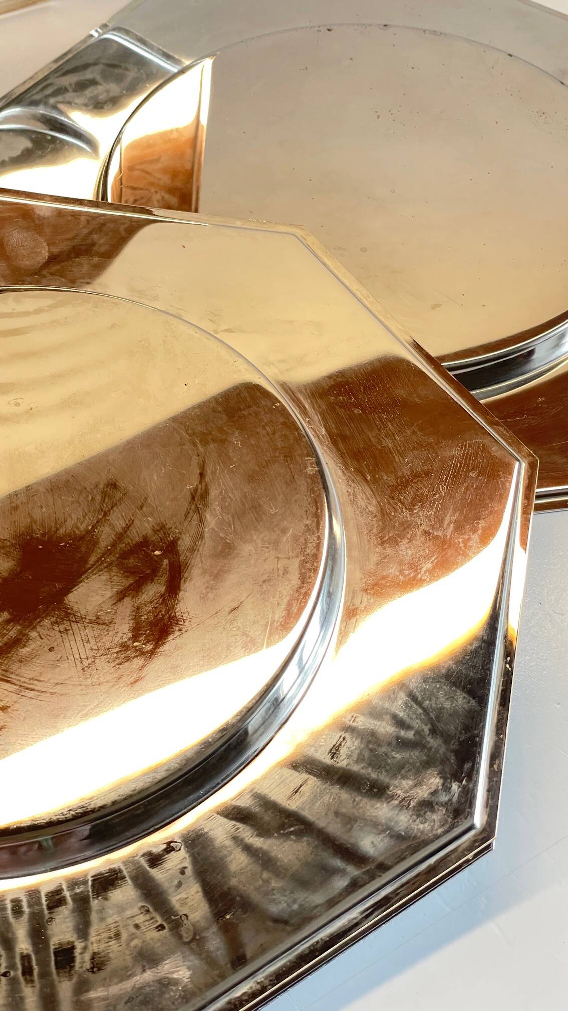 6 Vintage Silver-Plated Metal Plates and Dishes