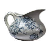 Broc de toilette Terre de Fer "Floréal", faïencerie Givors, décor floral XIXe