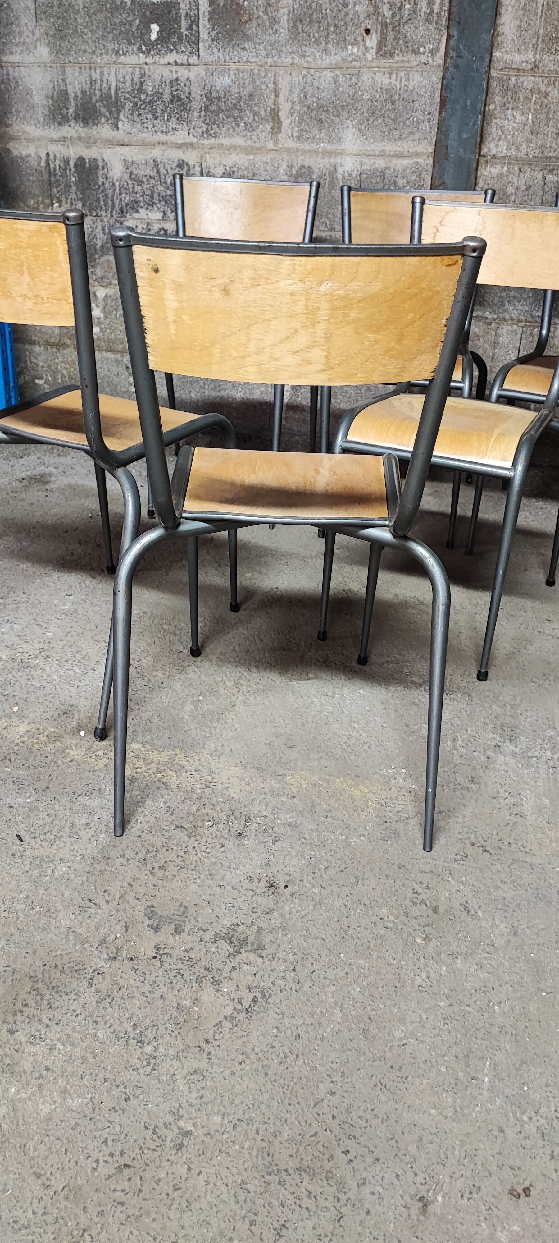 Six Mullca School Chairs 510 feet tapered