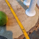 Brutalist tripod high table in wood and metal, 74 cm
