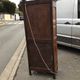 Antique French fruitwood bonnetiere armoire, 18th century