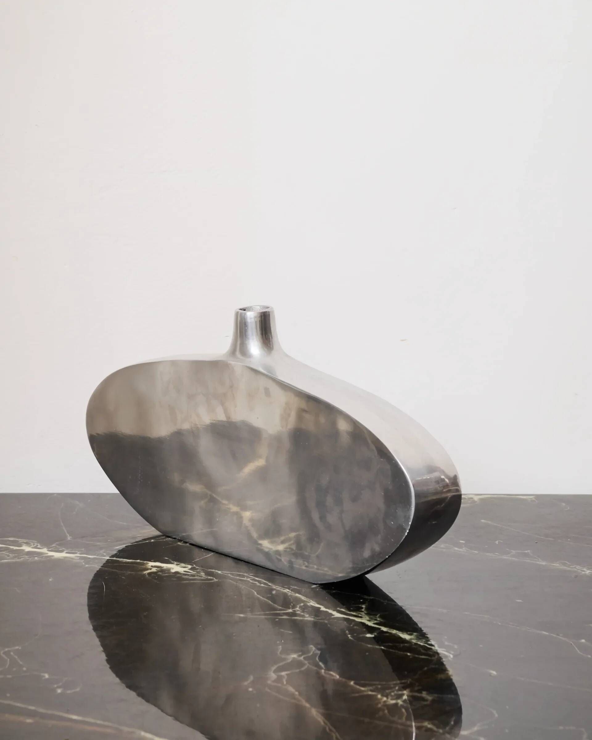 Aluminium cast vase "Ovoid", 1970s