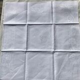 AP embroidered square tablecloth with 6 towels