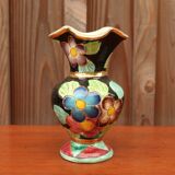Vallauris ceramic vase with floral decoration