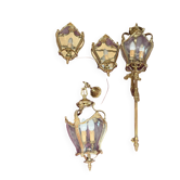 Ensemble de luminaires en bronze et verre galbé – style Louis XV – lus
