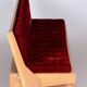 Red Midcentury Modern Oak Sofa, 1950s, Original well preserved upholstery