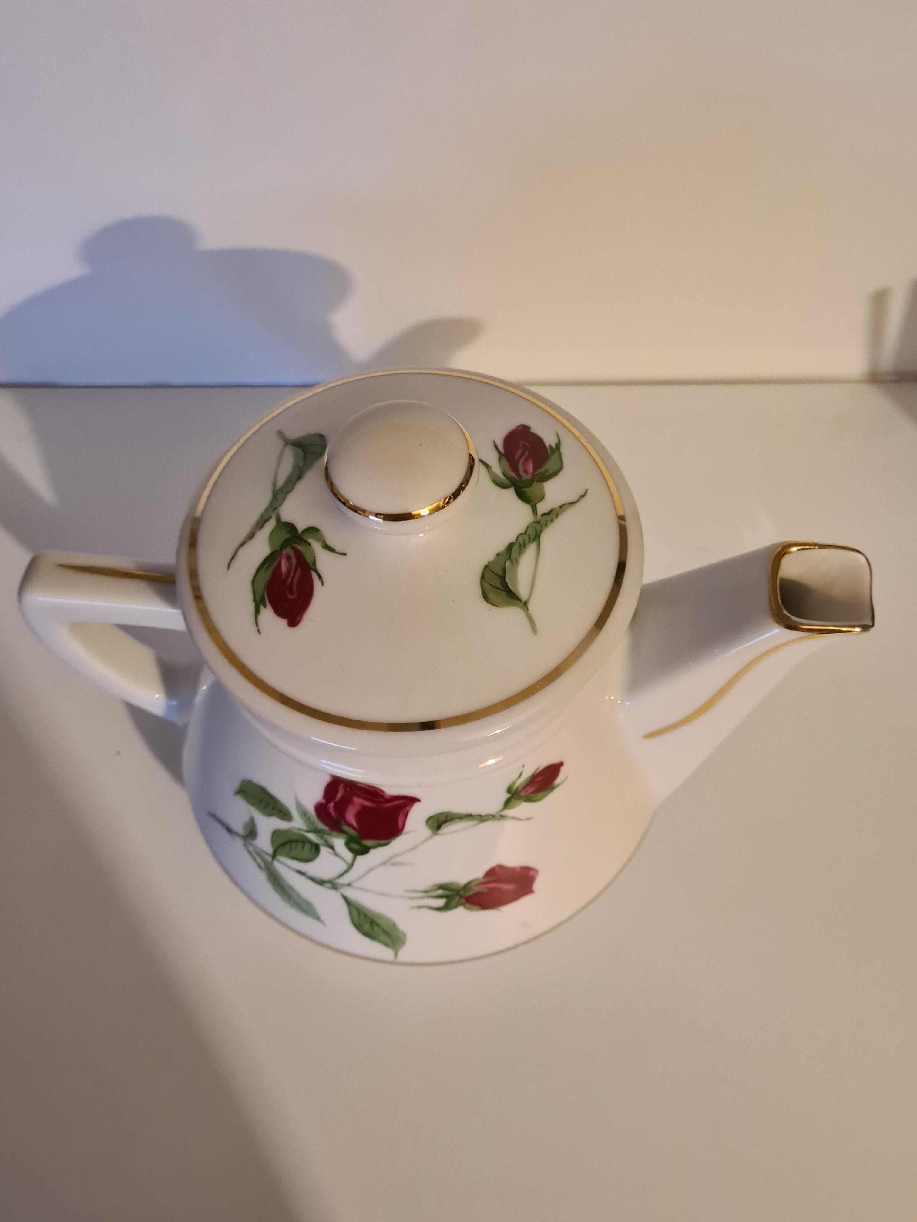 Teapot Email de Limoges Porcelain from Barry Décor Roses