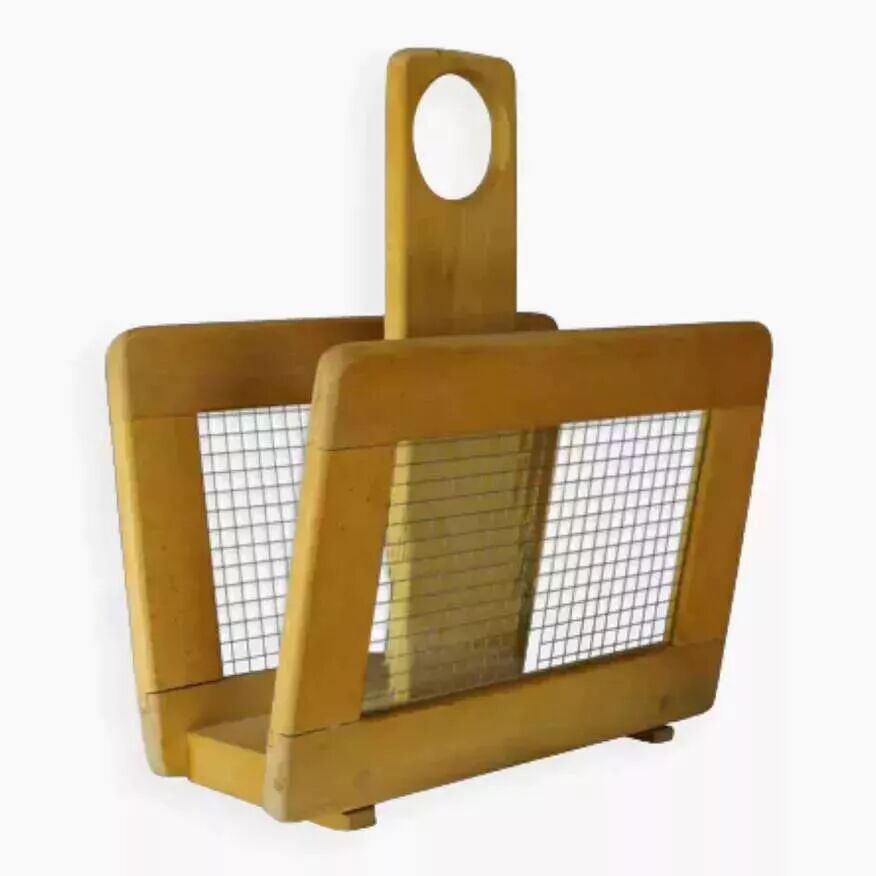 Wooden and glass magazine rack