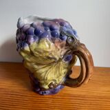 Italian barbotine grape pitcher