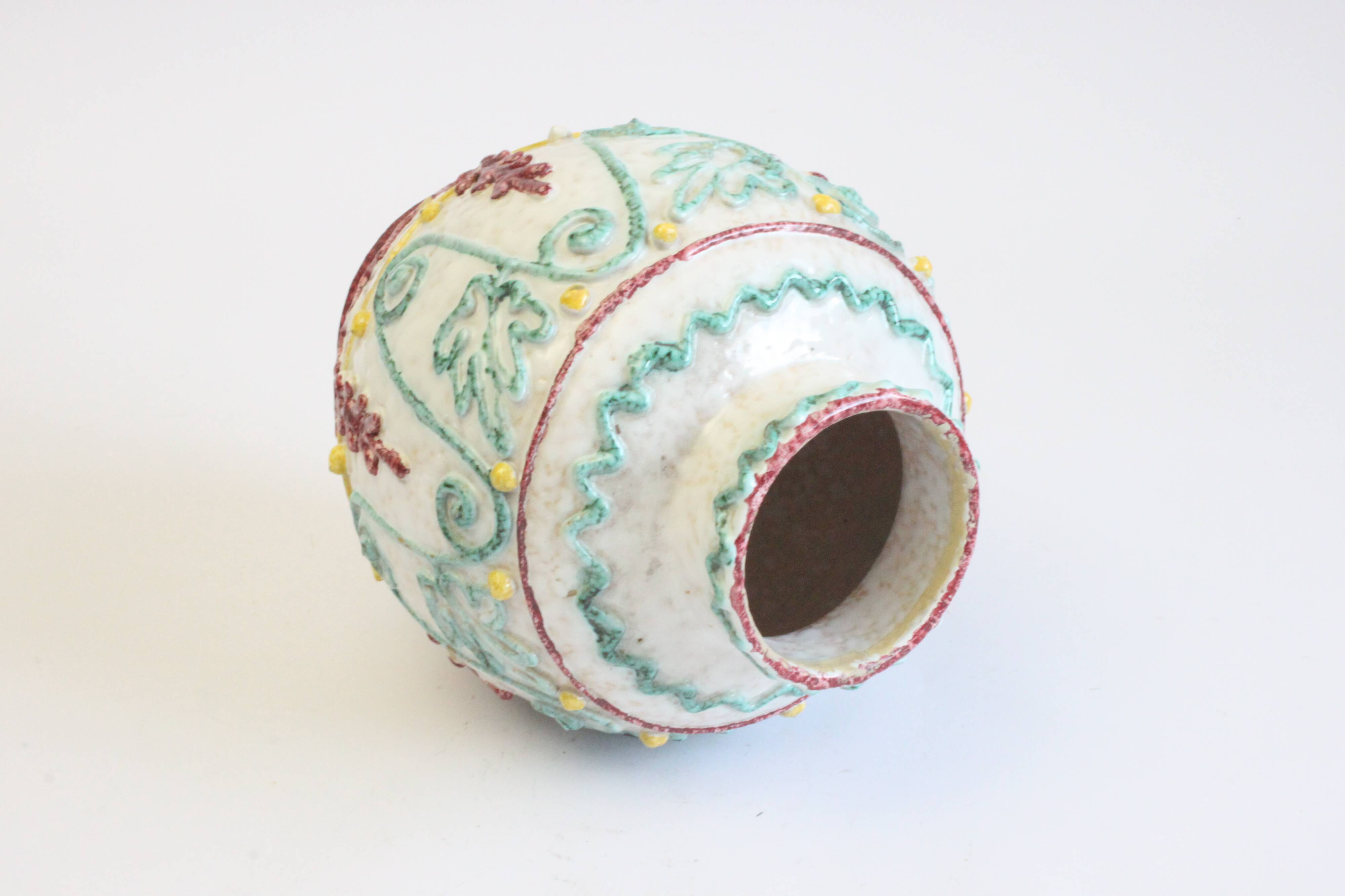 Mediterranean vase with reliëf by Fratelli Fanciullacci, Italy