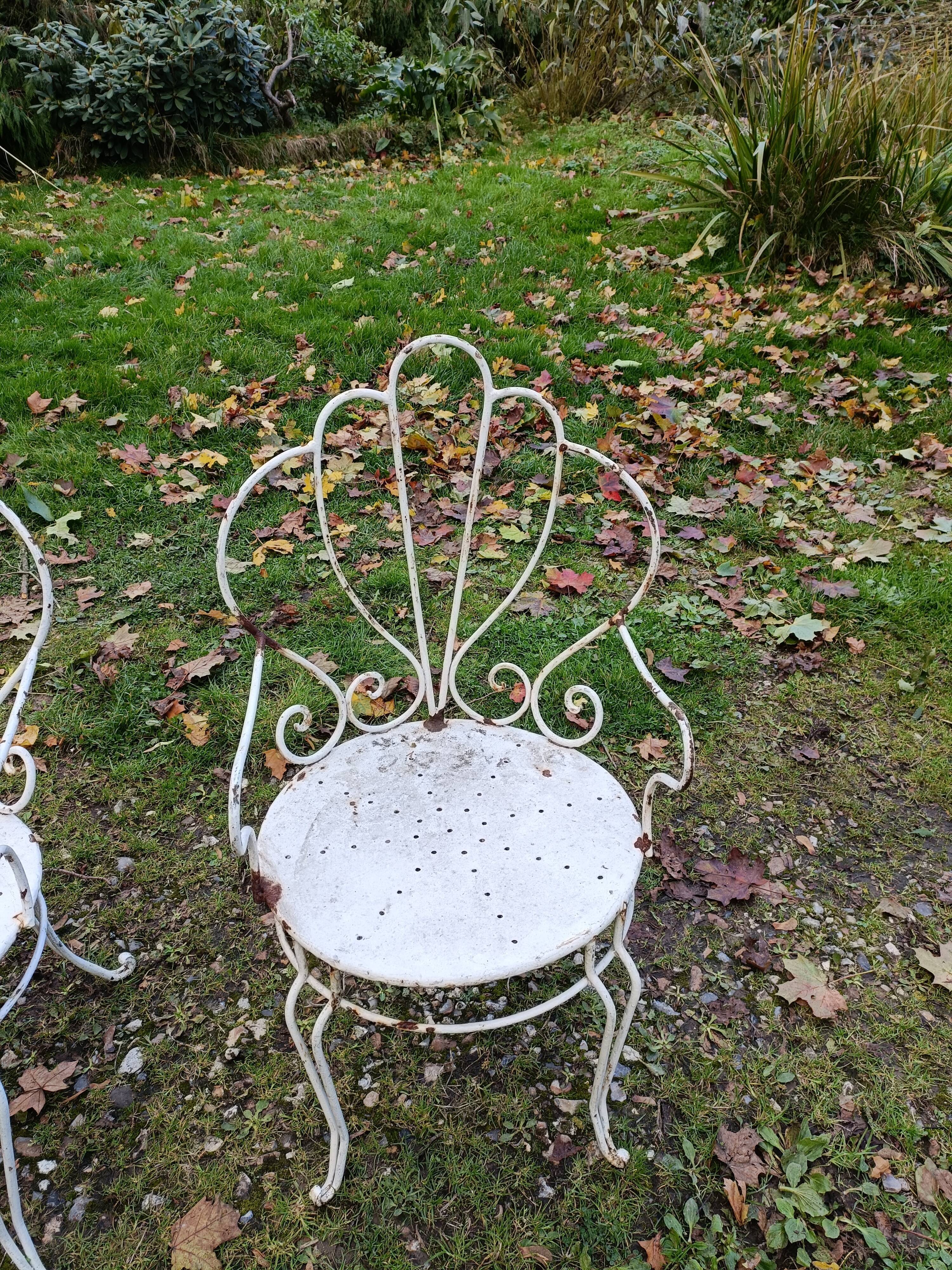 Paire de fauteuils de jardin anciens fer plein métal