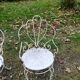 Paire de fauteuils de jardin anciens fer plein métal