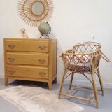 Vintage rattan cradle