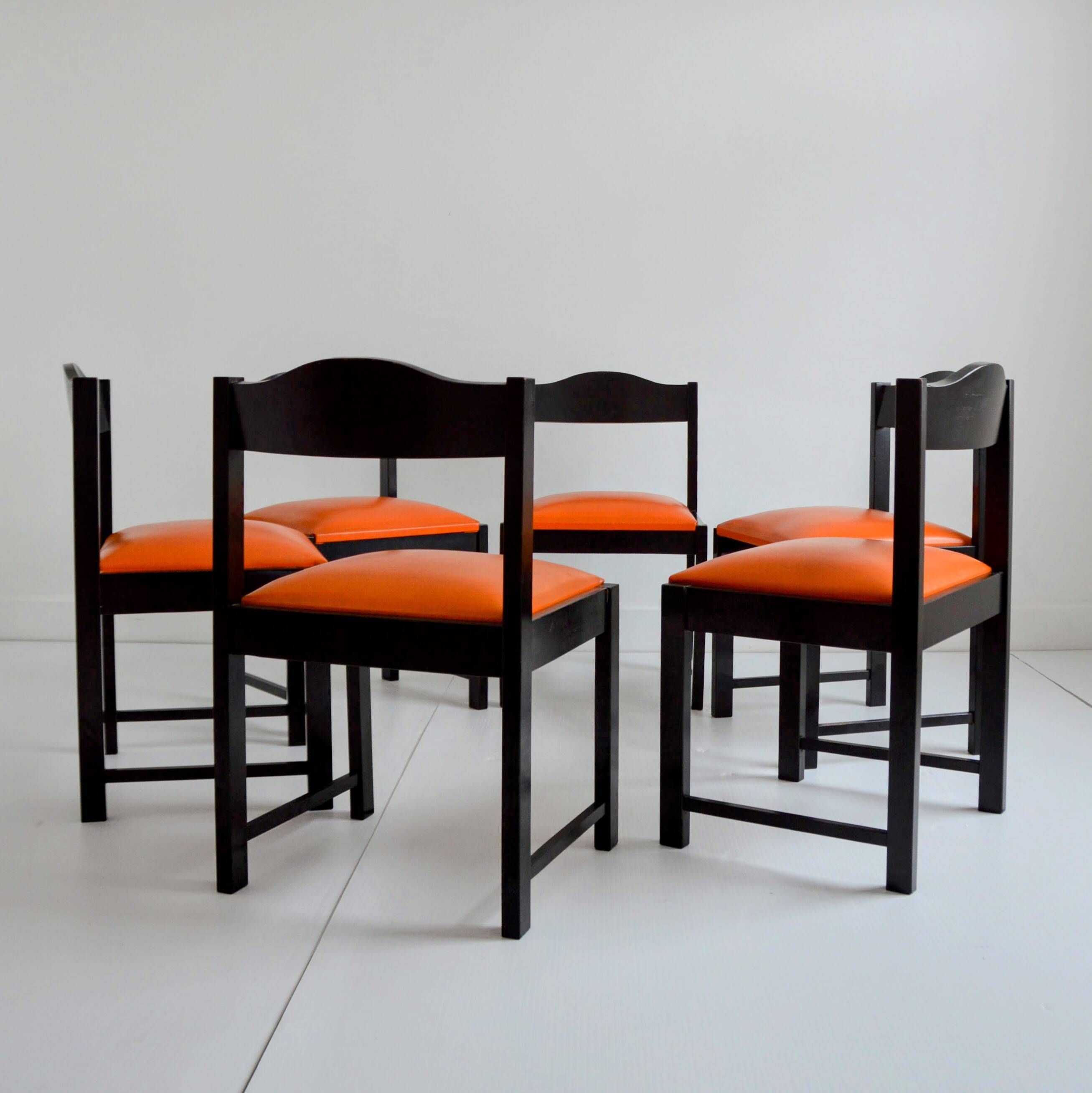 Set of 6 vintage Scandinavian chairs from the 1960s