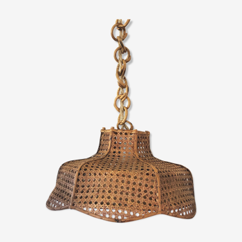 Rattan hanging lamp 1970