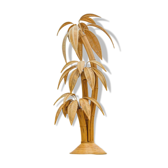 XL “coconut/palm tree” floor lamp in rattan