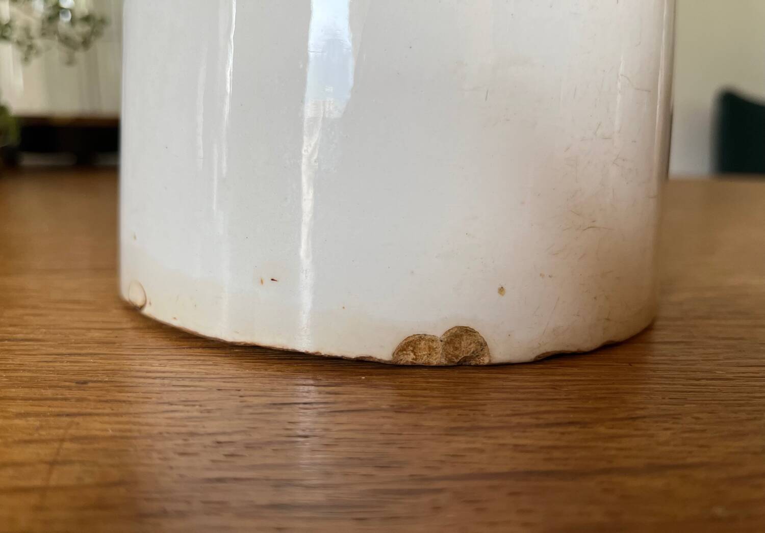 Old earthenware pitcher Digoin Sarreguemines Mary Lou