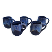 5 CAB Bordeaux ceramic cups