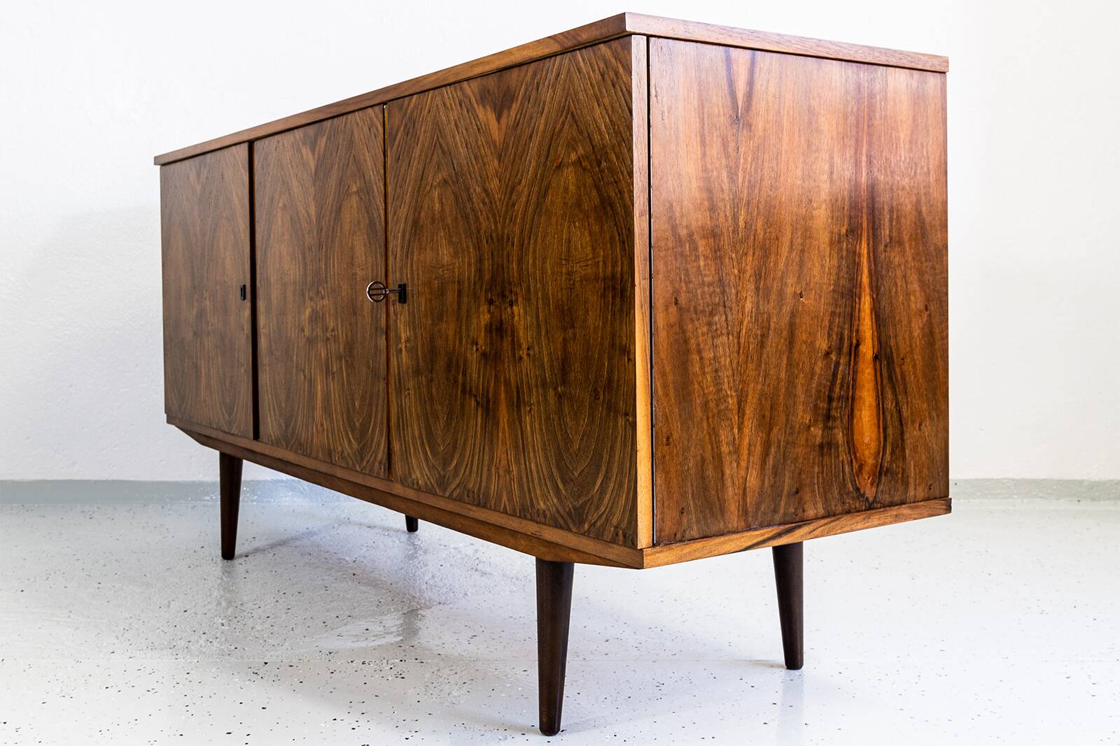 Vintage Walnut Sideboard By Lfm, Poland, 1970s