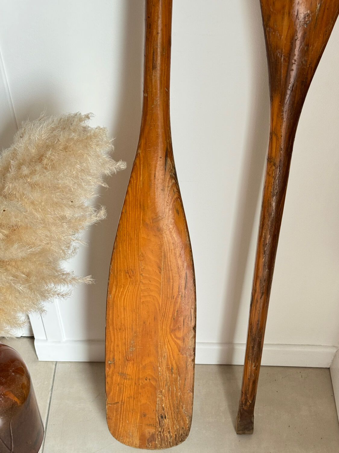 Pair of solid wood paddles