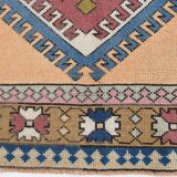 Mustard Pink Oriental Pattern Turkish Rug, 135x232Cm