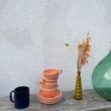 4 salmon ceramic tea or coffee cups