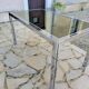 Vintage chrome and glass dining table, Roche Bobois