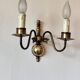 Pair of Dutch style 2-light brass wall lights