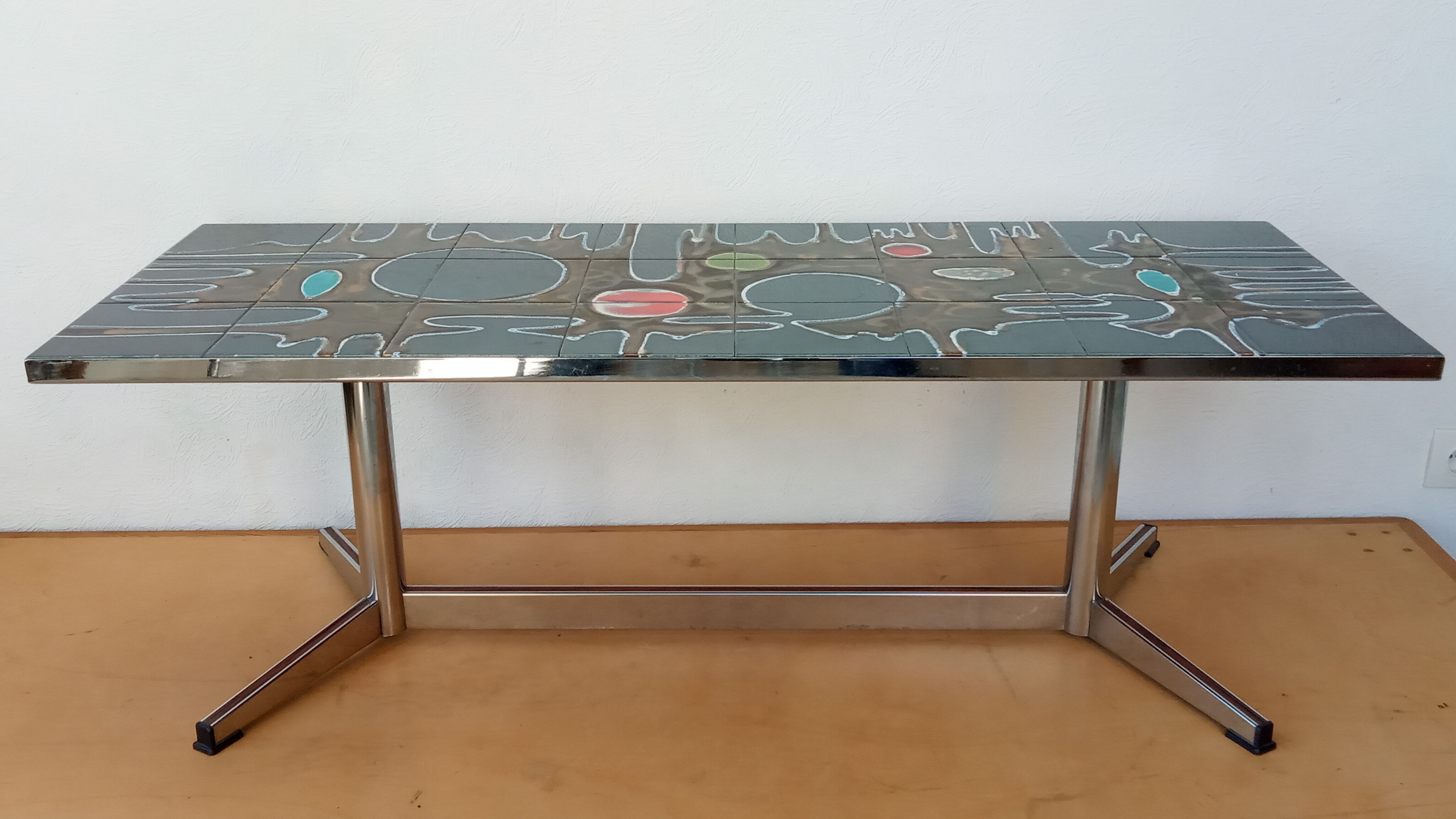 Coffee table in ceramic tiles 60s/70s