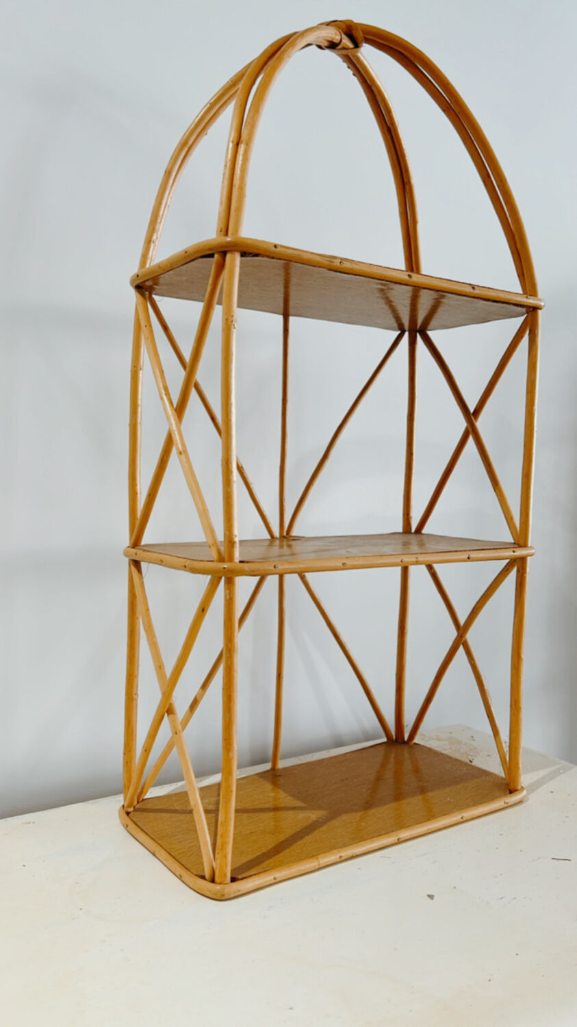 Vintage rattan shelf