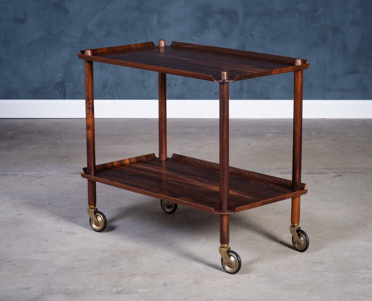 Vintage Bar Cart in Rosewood by Poul Hundevad, 1960s