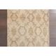 1970s vintage Turkish hand-knotted wool cotton beige runner rug 62x261