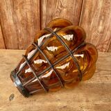 Large Murano pendant/wall/ceiling light in amber brown blown glass