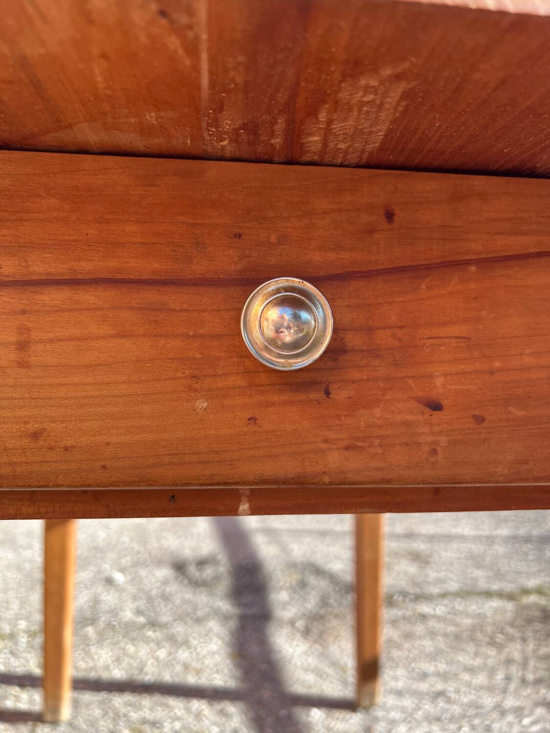 Solid wood table with side drawers