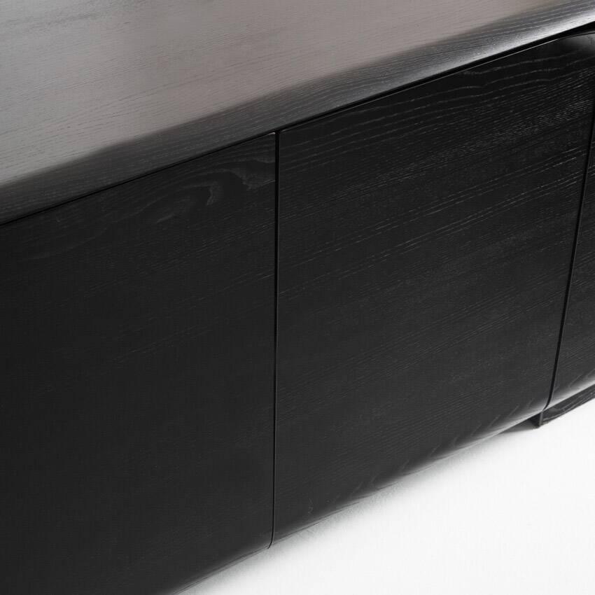 Vintage minimalist sideboard. Solid oak wood. Mid 90s.