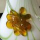 Large Venetian Vase in blown Art glass/Murano. Embossed amber-colored floral pattern. High 35 cm