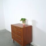 Teak Deense ladekast met 4 lades vintage