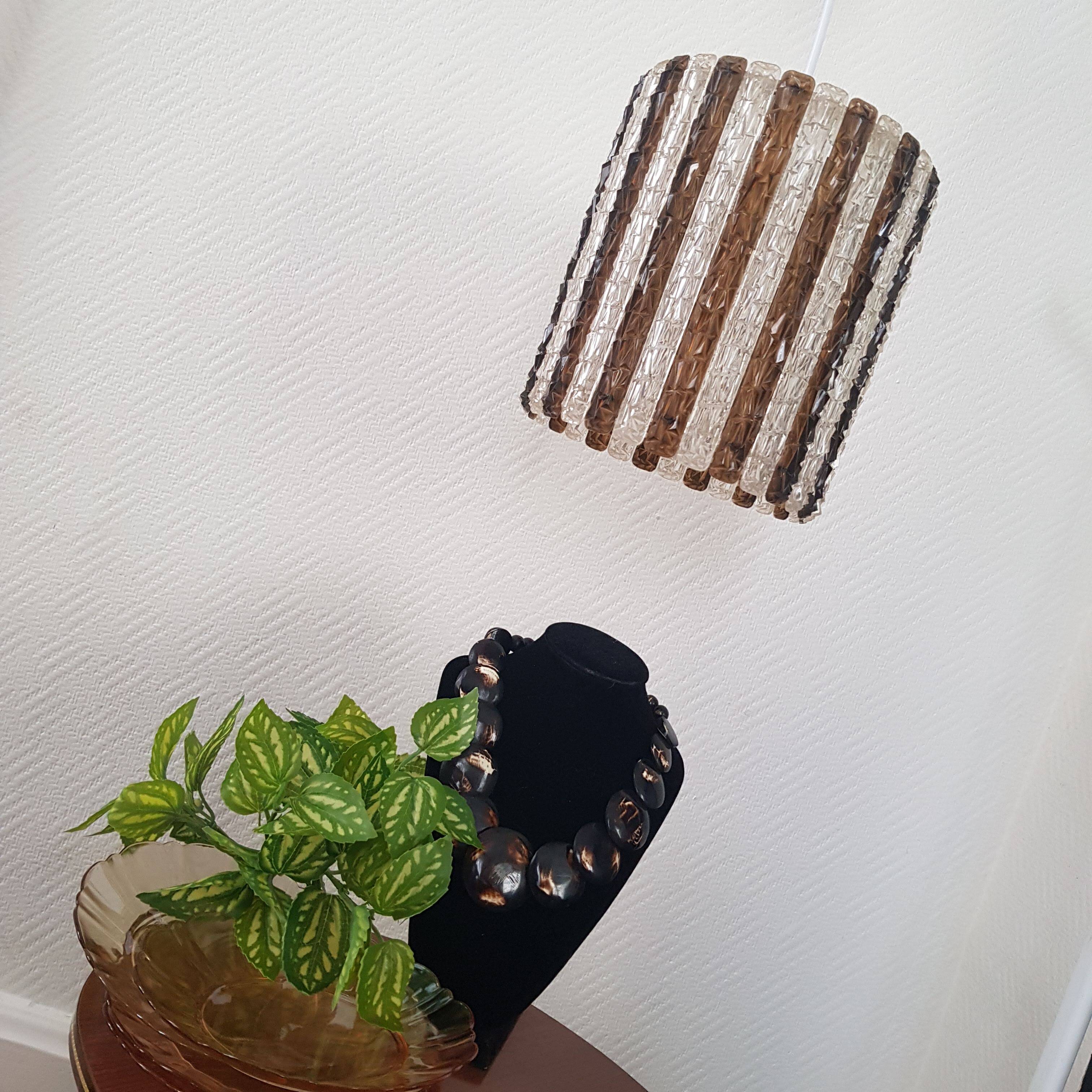 Cylindrical suspension in two-tone plastic 1970s