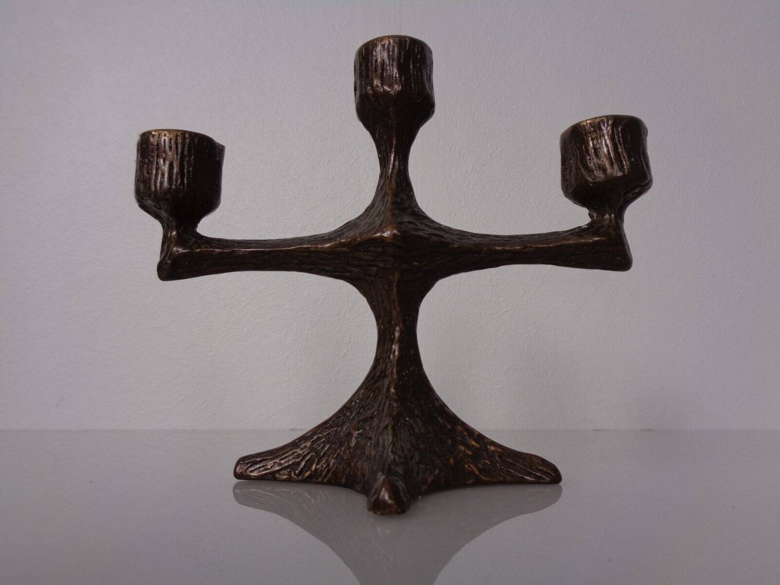 Brutalist Bronze Candleholder, 1960s