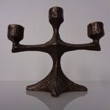 Brutalist Bronze Candleholder, 1960s