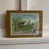 Vintage Montmartre watercolor