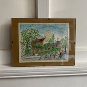 Vintage Montmartre watercolor