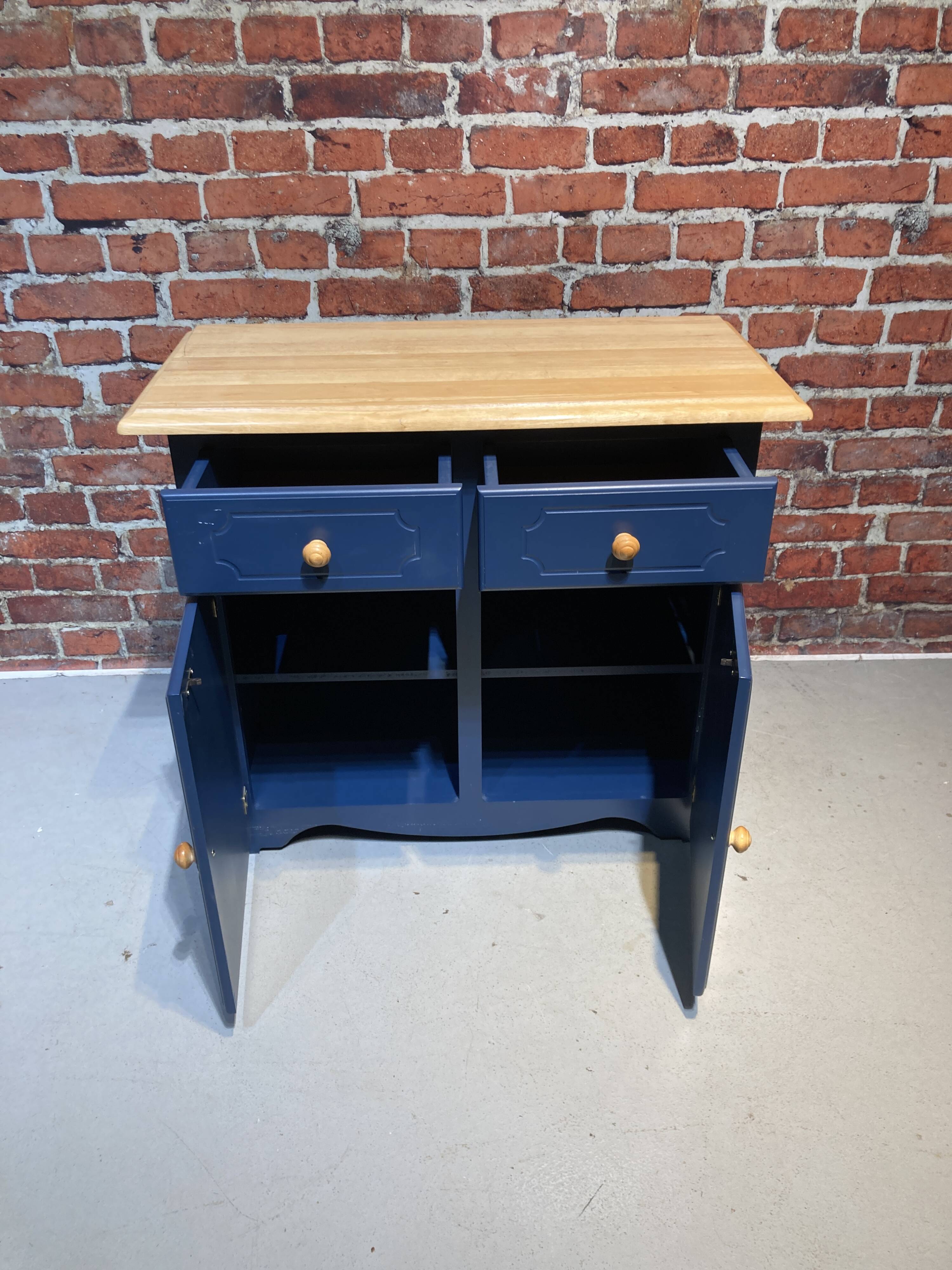 Blue painted wooden dresser