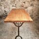 Vintage French Bistro Table | 1960s/70s Oak Top & Cast Iron Base | Retro Coffee & Wine Table