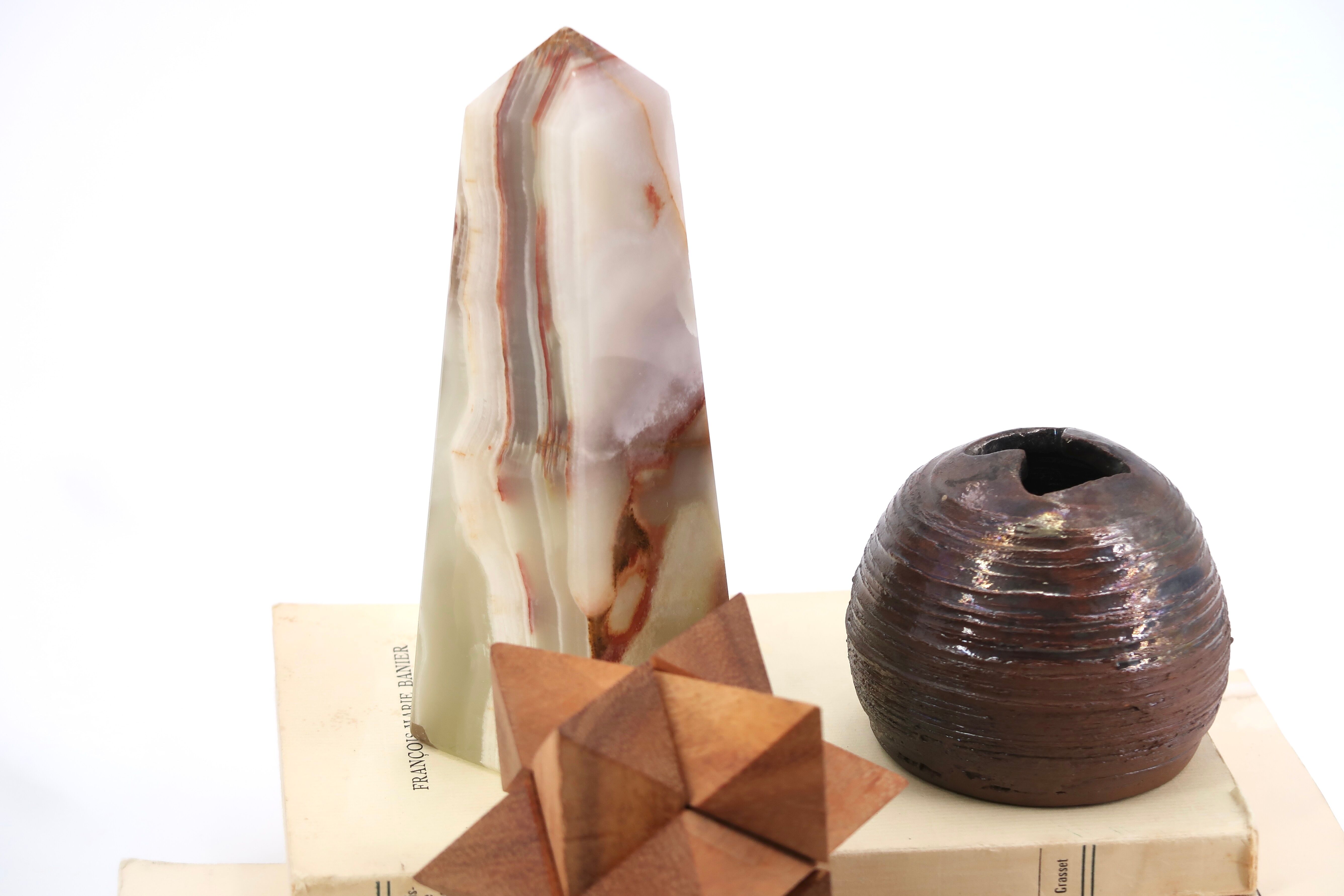 Signed brown ceramic vase, 70s