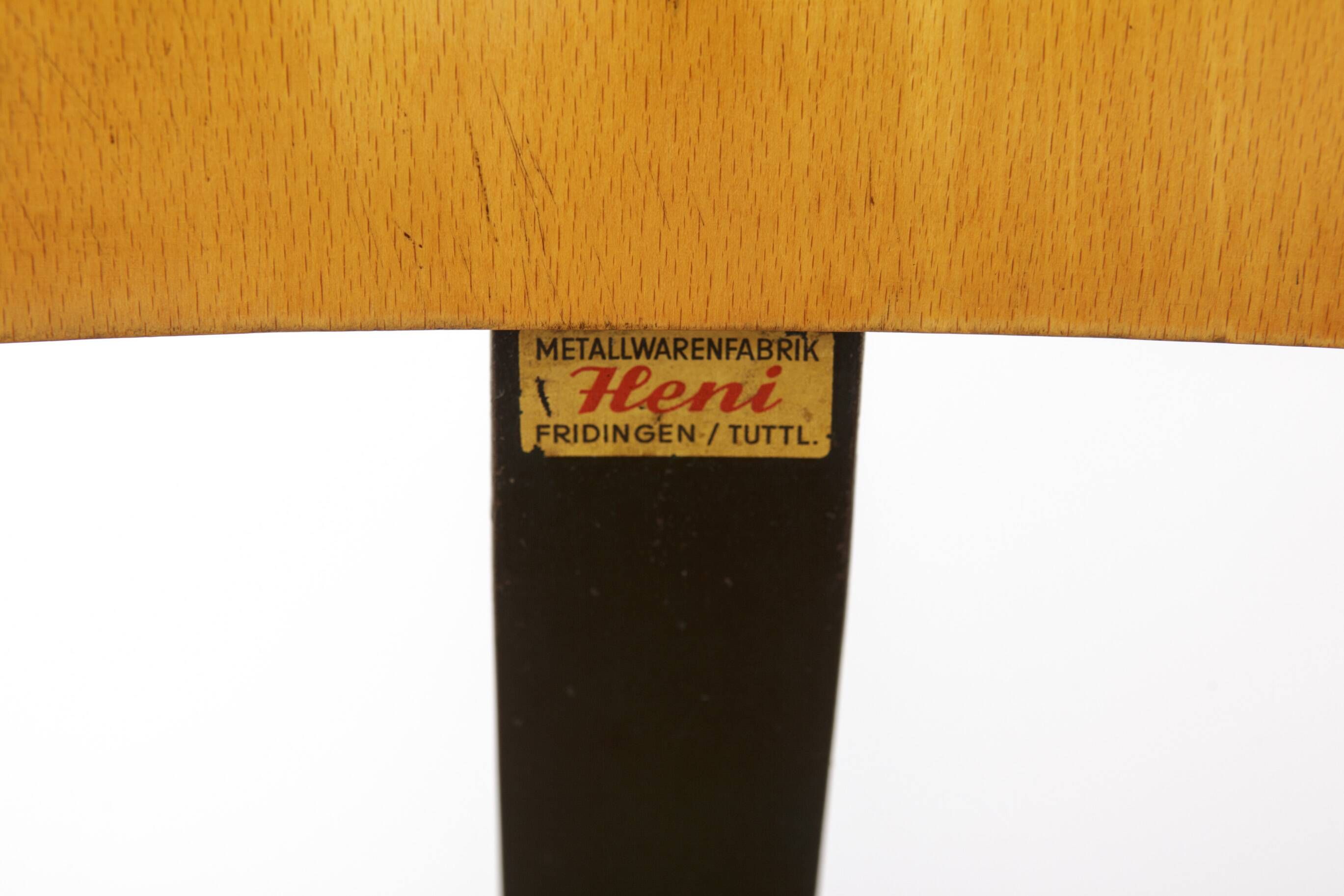 Industrial Swivel Chair by Heni Germany, 1950s Bauhaus Workshop Chair 1950