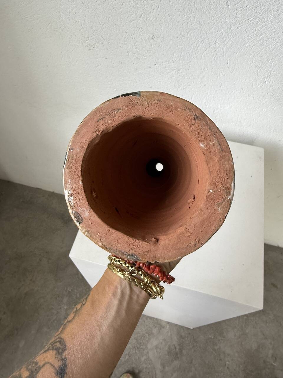 Ceramic candle holder for women, 1920/1930, Soufflenheim