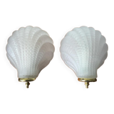 Pair of vintage shell sconces