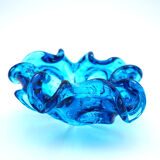 Murano Sculptural Bowl — "Bullicante" Aquamarine Blue — 1950
