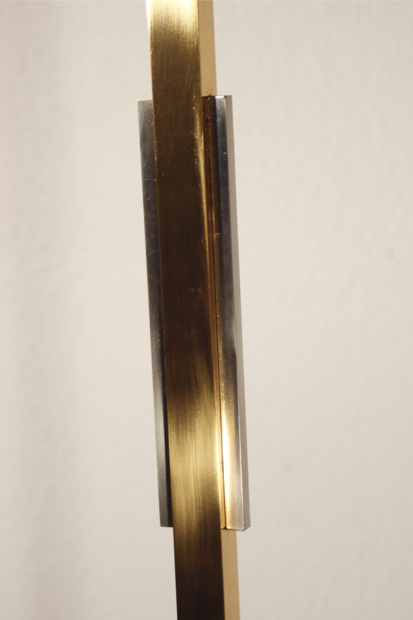 Chromium post-modernist lamppost - brass 1970s